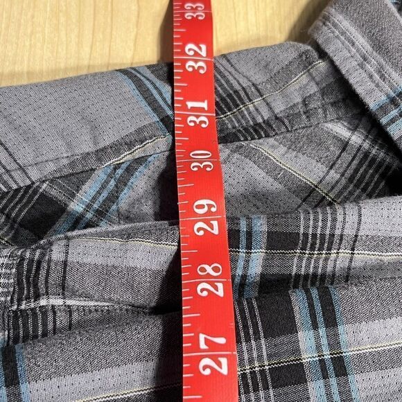 Prana Breath Flannel Shirt Large Blue, Grey  Plaid Check Long Sleeve Lined XL - Picture 6 of 7